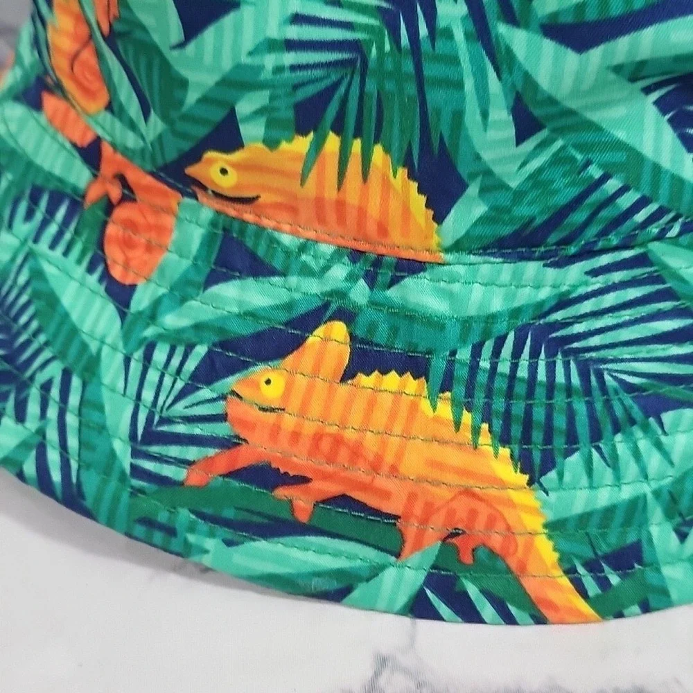 UV Skinz Toddler Bucket Hat Sun Protection Reversible Green Lizard Chameleon